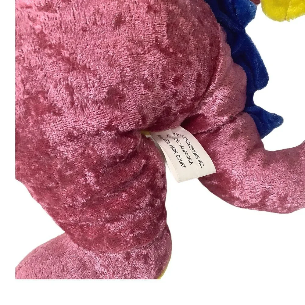 Dragon Plush Pink Yellow toy Wings Fangs 17
